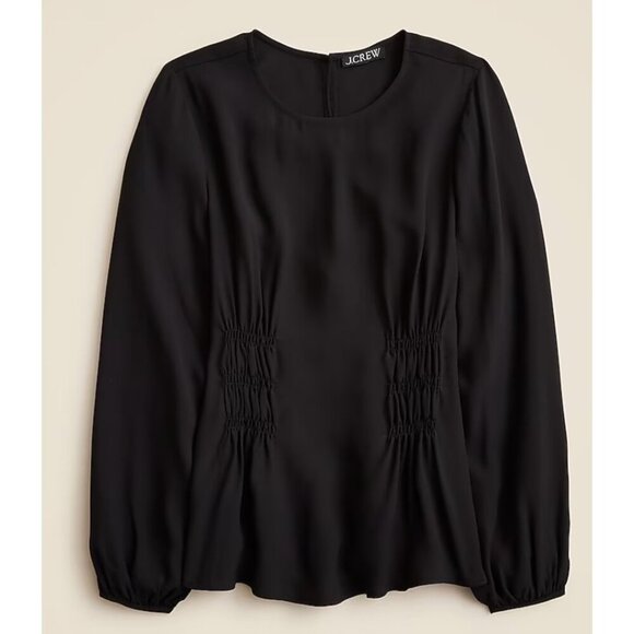 J. Crew Shirred-waist top in viscose crepe Size 2 - Picture 1 of 12